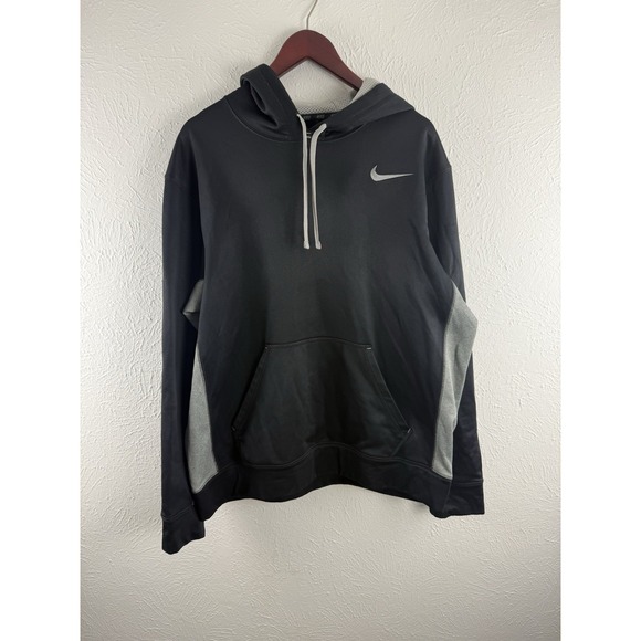Nike Other - Nike Therma-Fit Hoodie Sweatshirt Men's Size Large Navy Gray Fleece Lined